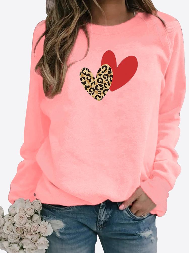 Îmbrăcăminte de toamnă și iarnă pentru femei LOVE Imprimat casual Hanorac cu mânecă lungă Topuri Tricou doamnelor cu gât rotund Pulover Bluză Imprimat