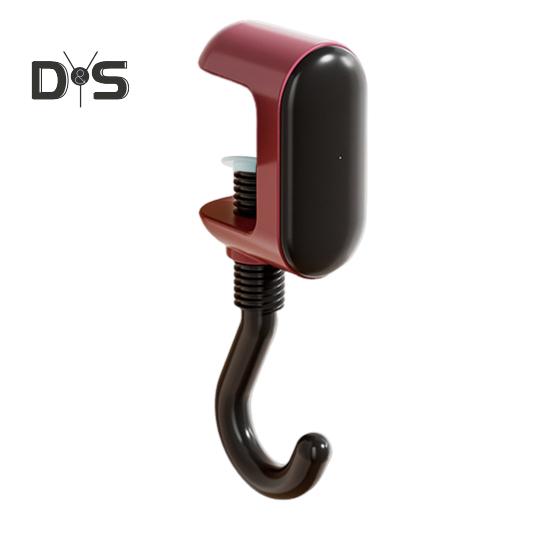 

Настольный крючок с регулируемой плотностью крепления, универсальный пластиковый настенный крючок, не требующий перфорации, складной портативный стеллаж для хранения вещей красный/чёрный