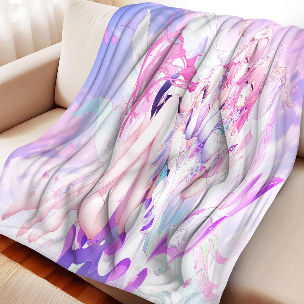 Cartoon Honkai: Star Rail Cyrene Flannel Blanket Warmth Soft Anime Pink Nap Blanket Multifunctional Decoration Blankets