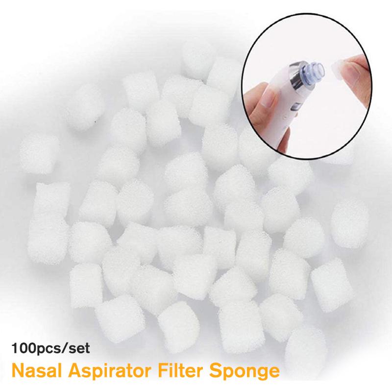 100 Pcs Blackhead Suction Filter Cotton Sponge 12MM Wick for Nasal Aspirator Blackhead Removal Accessory