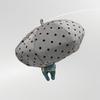 Korean Polka Dot Cloud Beret Female Spring Summer Big Head Circumference Retro Versatile Painter Hat Showing Face Small Bud Hat