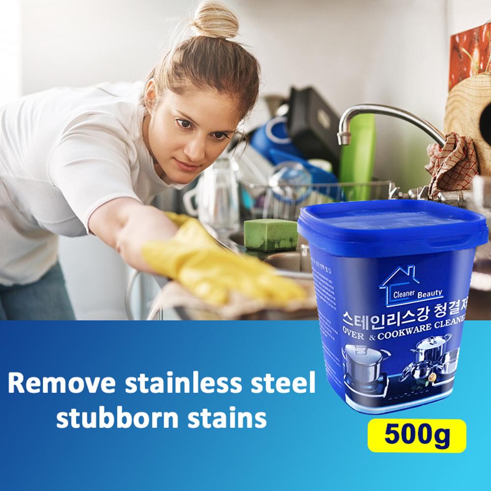500g Stainless Kitchenware Dirt Pan Kitchen Stain Rust Steel Cleaner