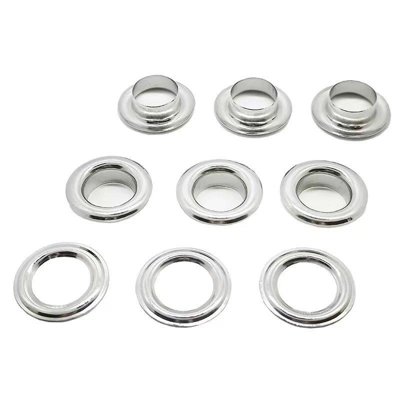 Eyelet Grommet Ring Kit 4/5/6/8/10/12mm Stainless Steel Eyelets Grommets with Washer Silver for Leather Craft Repair Shoes