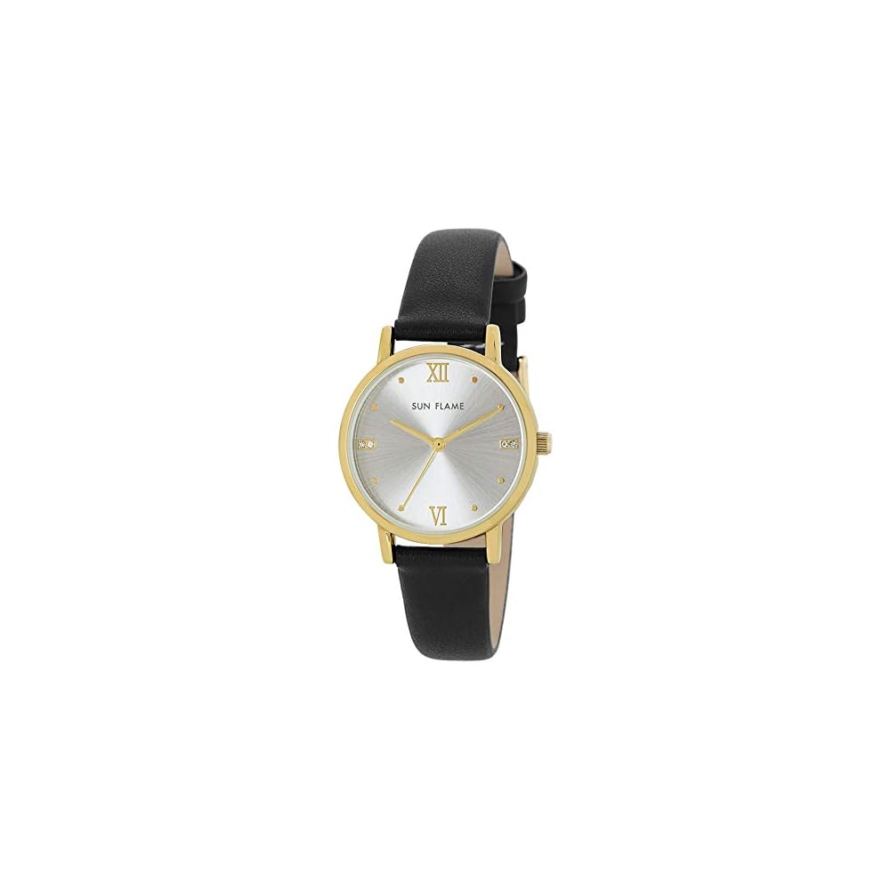 Sunflame Fashion Watch Sunray Dial Black MJL-B10-BK, Japanese Made, Stylish Design, Quartz Movement