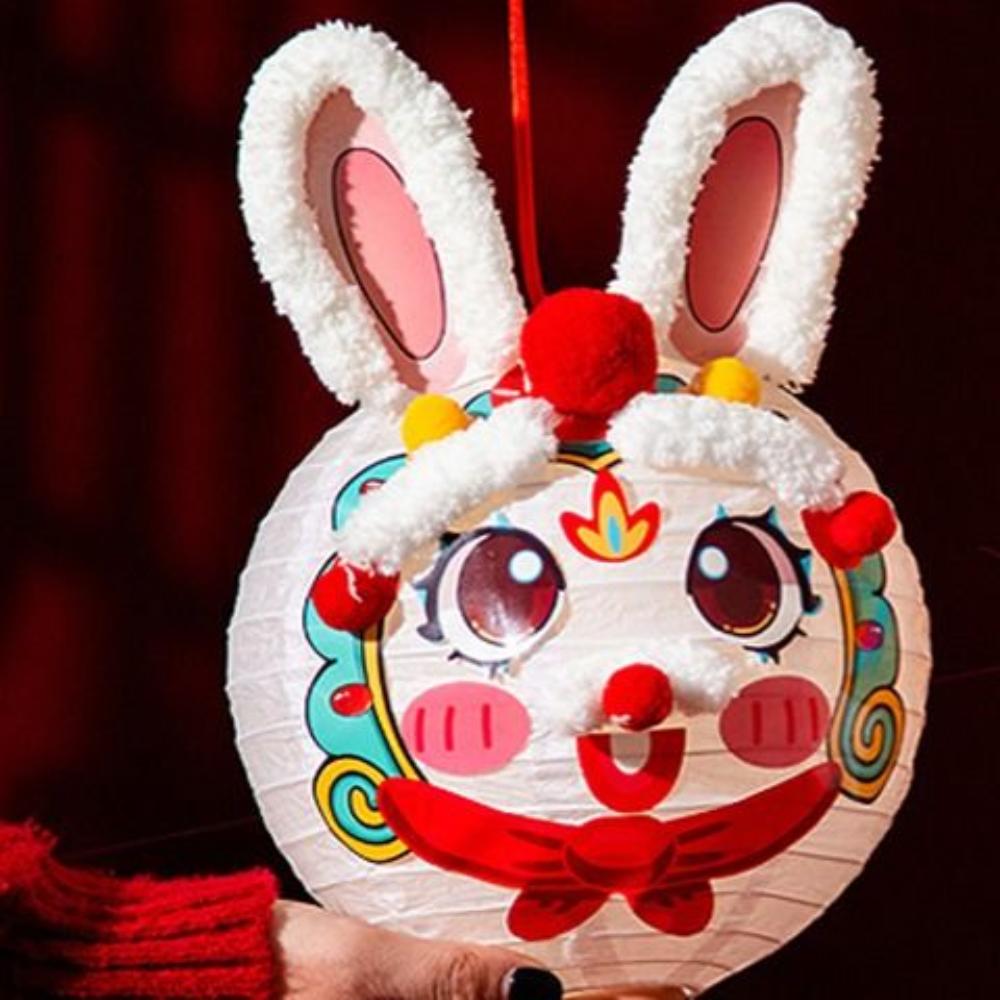 Traditional Handheld Paper Lamp Cartoon LED Lantern Toys  Mid-Autumn Festival