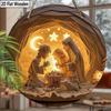 Holy Night Nativity Scene Pendant, Decoration of Home Walls or Doors, 2d Flat Wooden, Christmas Decoration, Gifts for Friends and Family