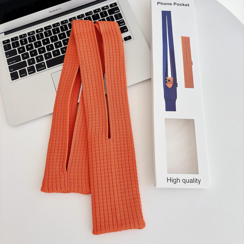 Stilvolle gestrickte Crossbody-Handtasche für Mobiltelefone – Multifunktionale Aufbewahrungstasche aus gewebtem Stoff