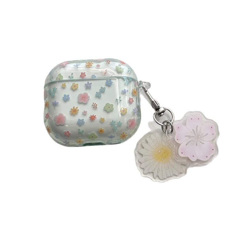 Clear color small flower AirpodsPro1 earphone case for Apple 1/1/1 generation wireless Bluetooth case