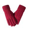 Women Winter Knitted Gloves Thick Fleece Lined Warm Gloves Solid Color Touch Screen Gloves for Driving Golfing Fishing Hiking