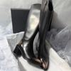 Women Knee-high Boots Temperament Pointe Leather Boots Slimming Long Tube Boot V-mouth Designer Women's Boots Botas Largas Mujer