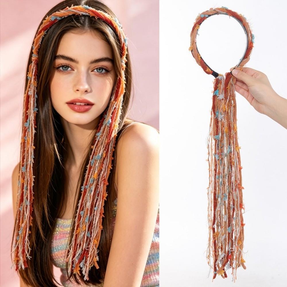 with Pendant Vintage Hair Hoop Elegant Headwear Boho Colored Rope Headband Daily Wear