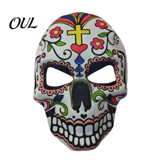 Festival-Kostümzubehör Tag der Toten Totenkopfmaske, Halloween Zucker Vollgesichts-Realistische Maske für Erwachsene Maskenball-Party-Accessoire Cosplay,