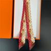 90 * 5Cm Retro Chain Twill Silk Women's Decorative Streamer Wrapping Bag Ribbon Silk Scarf Small Scarf Silk Scarf Wholesale