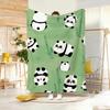 Cute Panda Cartoon Throw Lightweight G Flannel Blanket Soft Skinfriendly for Summer Cooling