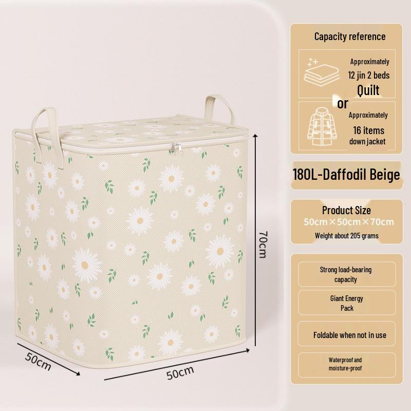 Houndstooth Large Capacity Waterproof Storage Bag - Moisture-proof Non-woven Fabric Organizer for Clothes 