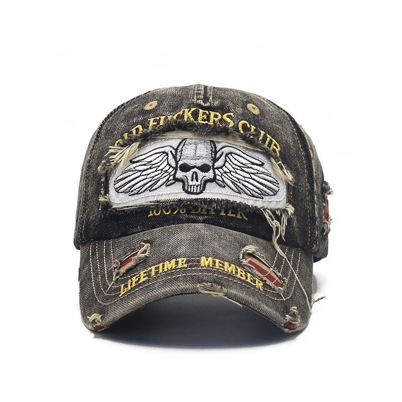 Berretto con visiera in cotone lavato effetto invecchiato, stampato e ricamato, per il 250° Anniversario, berretto da baseball strappato, cappello parasole per uso quotidiano