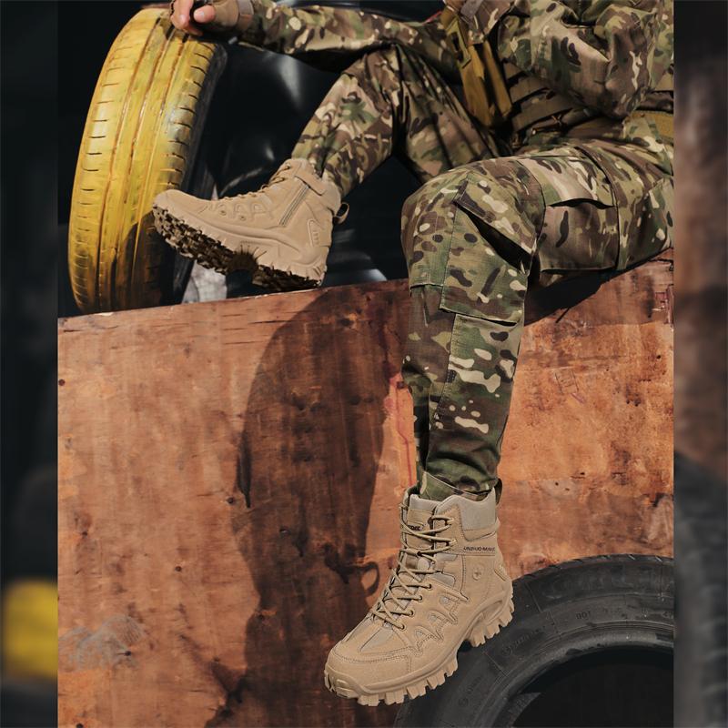 Military Tactical Boots Desert Combat Outdoor Army Hiking Shoes Waterproof Travel Shoes Leather Male Ankle Boots