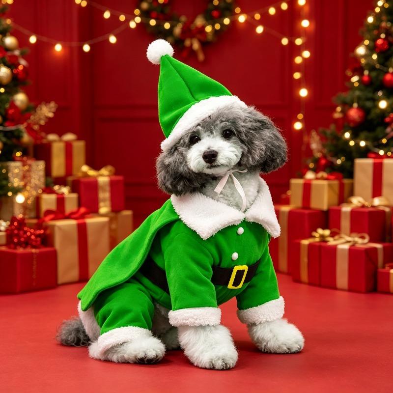 Pet Christmas Clothes Party Photo Booth Props Christmas Pet Clothes Keep Warm Autumn and Winter Dog Transformation