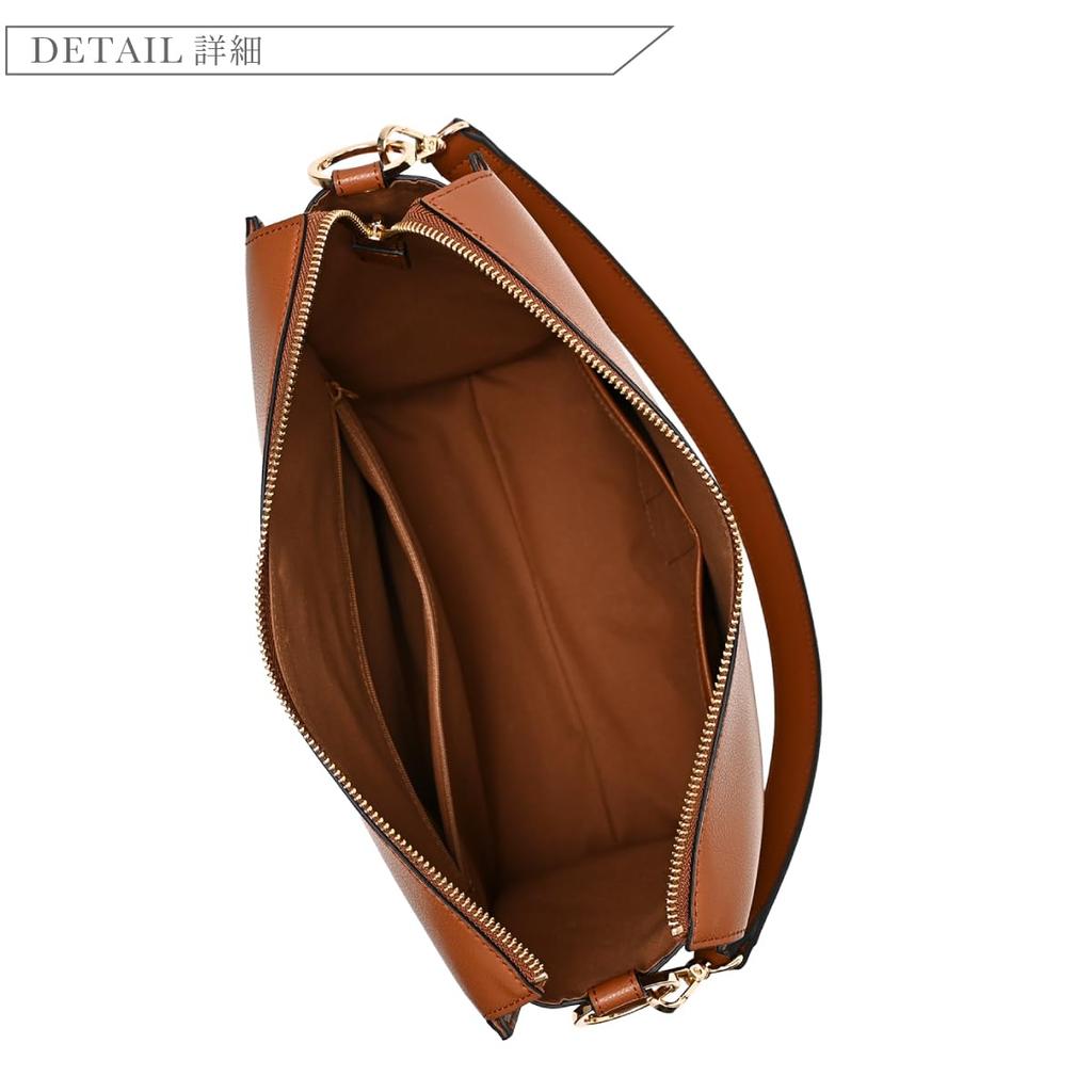 ANDSHIN Women's Shoulder Bag, Crossbody, A4 Size, Commuting, Lightweight, Large Capacity (Oak)