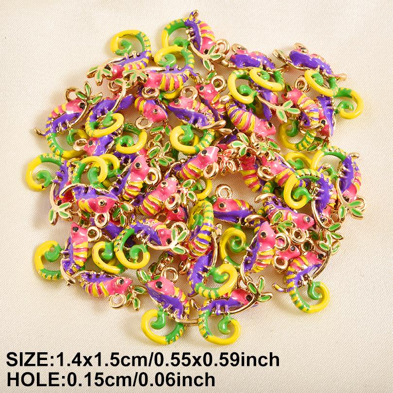 2pcs Cartoon Pendant Hedgehog Duck Flamingo Enamel Animal Charms For Jewelry Making Supplies Handmade Keychain Bracelet Material