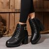 Summer High Heel Coarse Heel Side Zipper Martin Boots Women's British Fashion Large Size Round Head Platform Women's Boots
