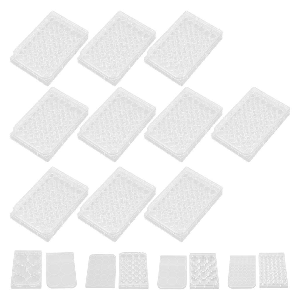 10 bucăți placă de cultură cu grosime uniformă, foarte transparentă, placă de cultură a țesuturilor cu capac pentru laborator