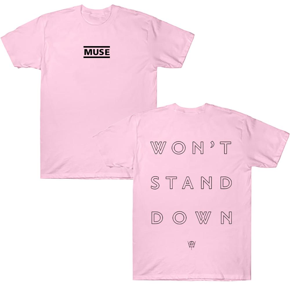 Muse Won't Stand Down T-Shirt Muse Rock Band Graphic Tee Crewneck Short Sleeve Vintage Summer Casual Cotton T Shirt Unisex Clothing