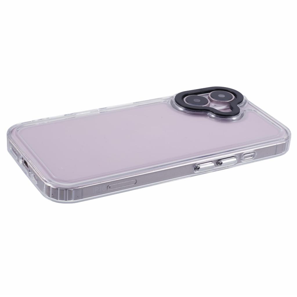 For iPhone 16 Clear Phone Case PC+TPU Hybrid Back Cover