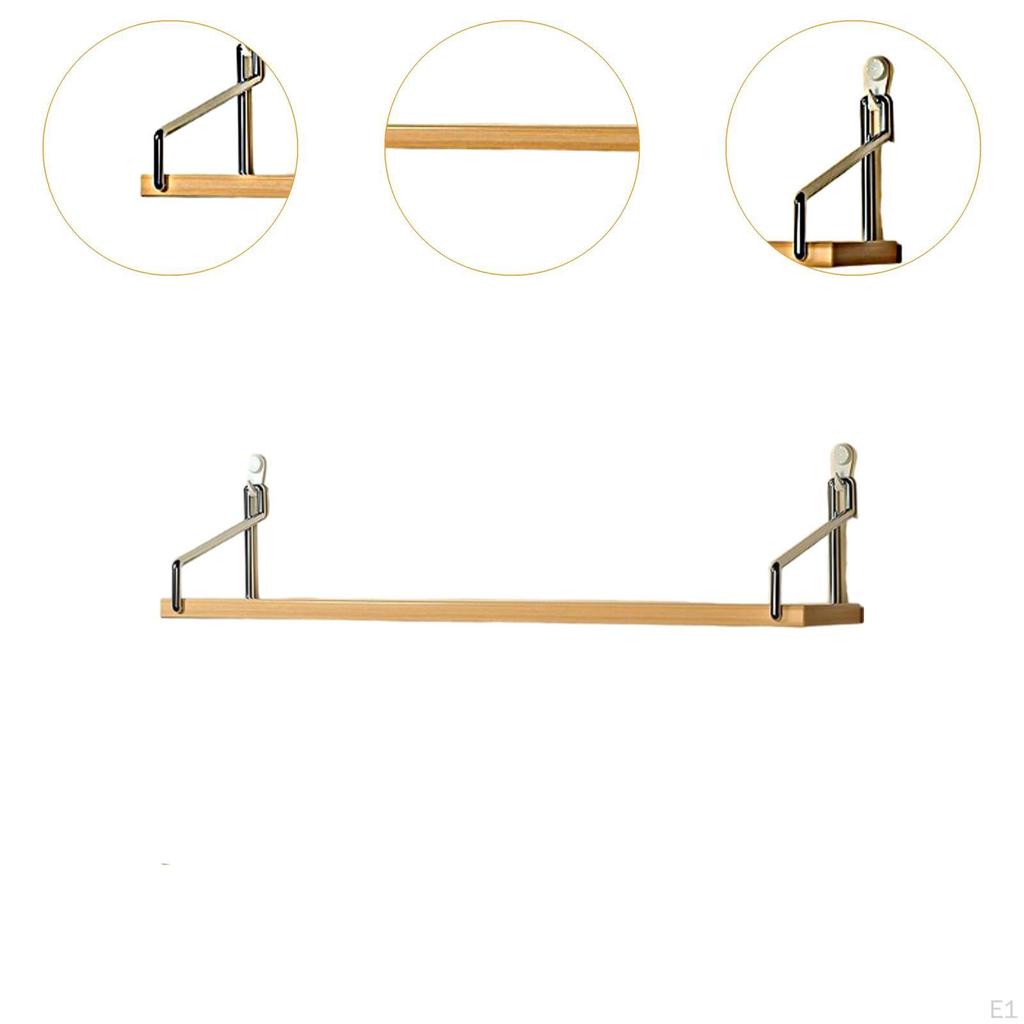 Floating Shelf Wood Metal Wall Simple Decorative Storage Mounted for Dorm