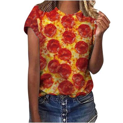 Lustige Wurst Grafik T-Shirts Essen 3D Druck Damen O-Ausschnitt Kurzarm T-Shirt Y2k Harajuku Übergroße T-Shirts Tops Damenbekleidung