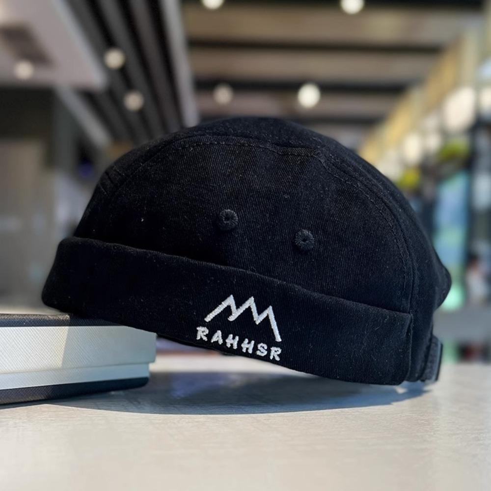 

Adjustable Beanies Bonnet Retro Brimless Hat Fashion Sailor Cap Unisex чорний