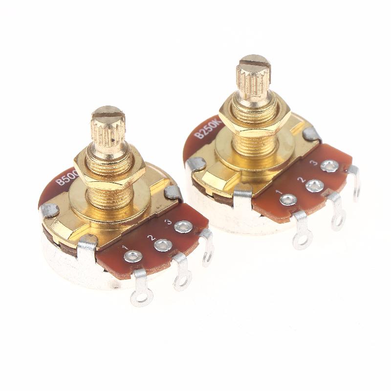 Dependable A500K A250K B500K B250K Brass Shaft Guitar Potentiometer Low Torque And Noise Smooth Feel