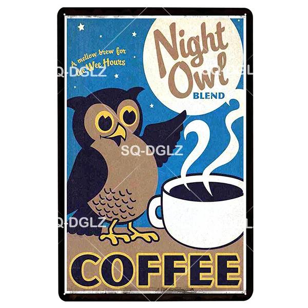 SQDGLZCOFFEE Menu Metal Sign Vintage Plaque Plate Decor For Pub Bar Wall Decor Break Coffee Tin Signs Retro Paris Cafe Poster