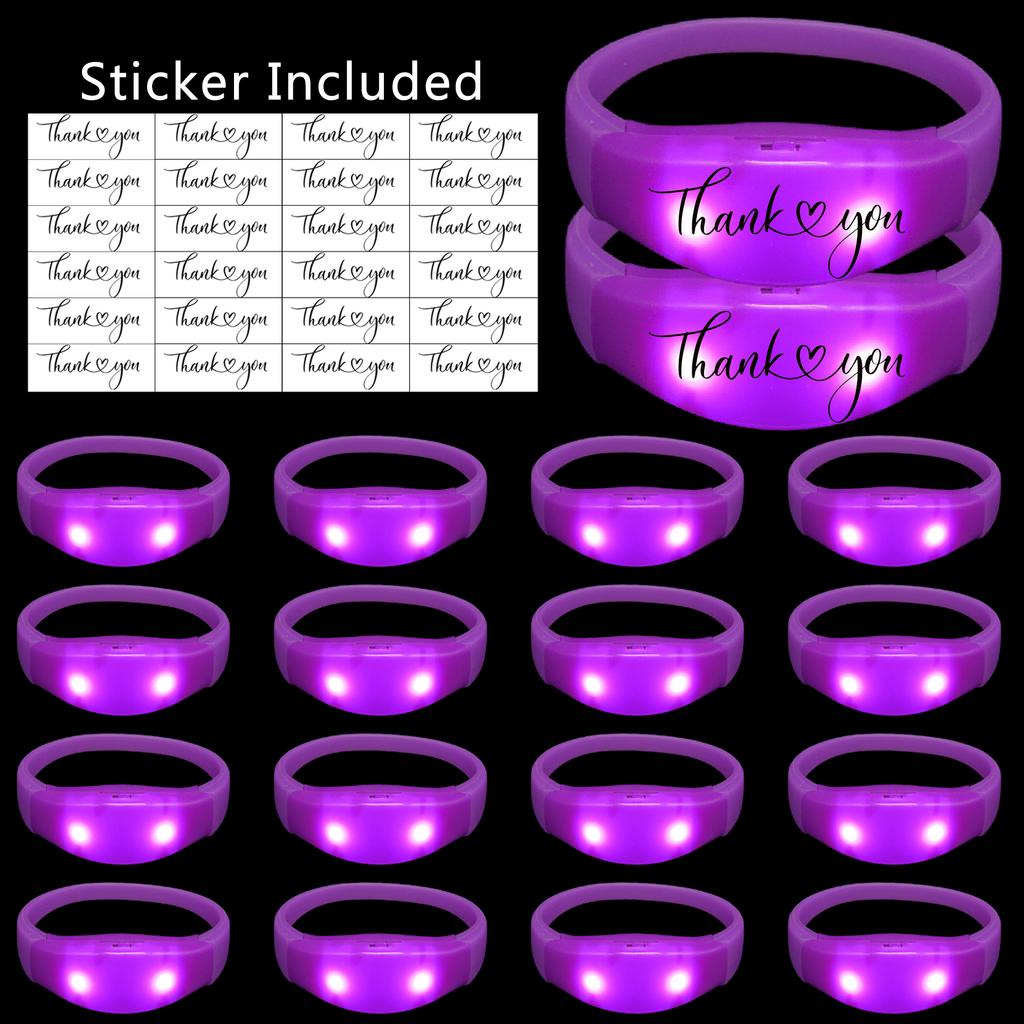 20-100 Piezas Pulseras LED para Bodas Pulsera Luminosa Activada por Música y Sonido Pulseras que Brillan en la Oscuridad Para Suministros de Fiesta de Cumpleaños
