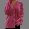 Autumn and Winter Solid Color V-neck Knitting Cardigan Coat Long Sleeve Women's Sweaters