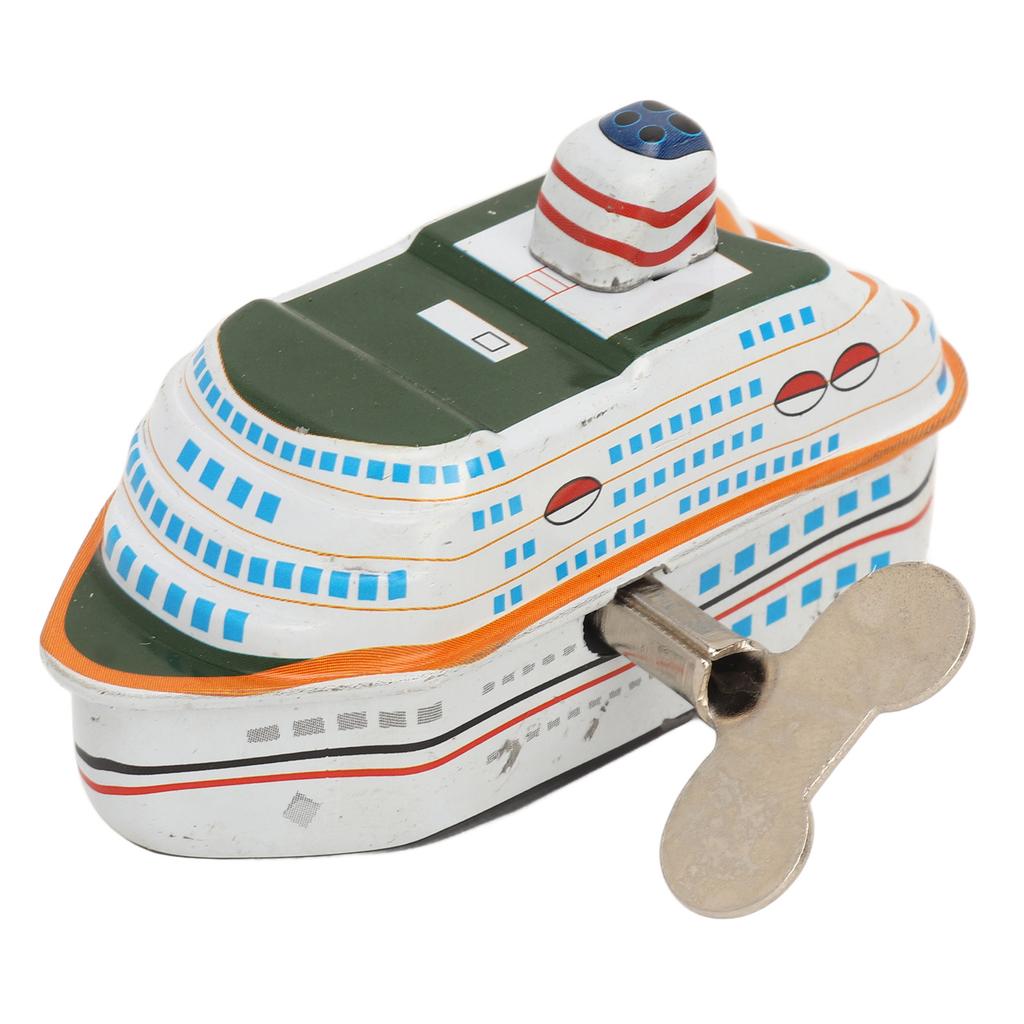 Cruise Ship Tin Toy Wind Up Toy Collection Crafts Personalized Gifts Creative Props Vintage Collectible Kids Gift