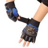 1 Paar Kunstleder Nieten Piraten Skelett Handschuhe Punk Halbfingerhandschuhe Herrenhandschuhe für