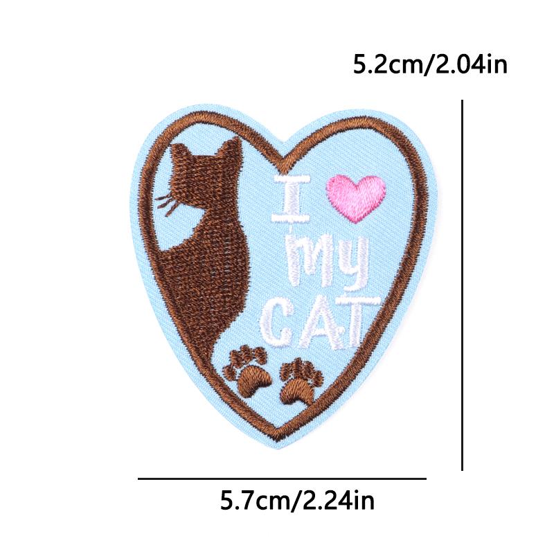 Fusible Iron On Patch Cute Animal Patch Embroidery with Cat Butterfly Dinosaur Fantasy Trio for Kids Vest Kawaii Story Decor