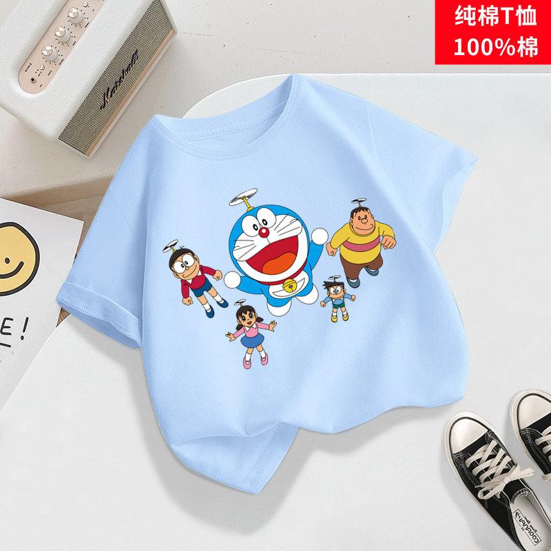 Doll Cat Childrens Clothing  Boys and Girls ShortSleeved TShirt with Ding Dong Cat Print  Stylish HalfSleeved for Children
