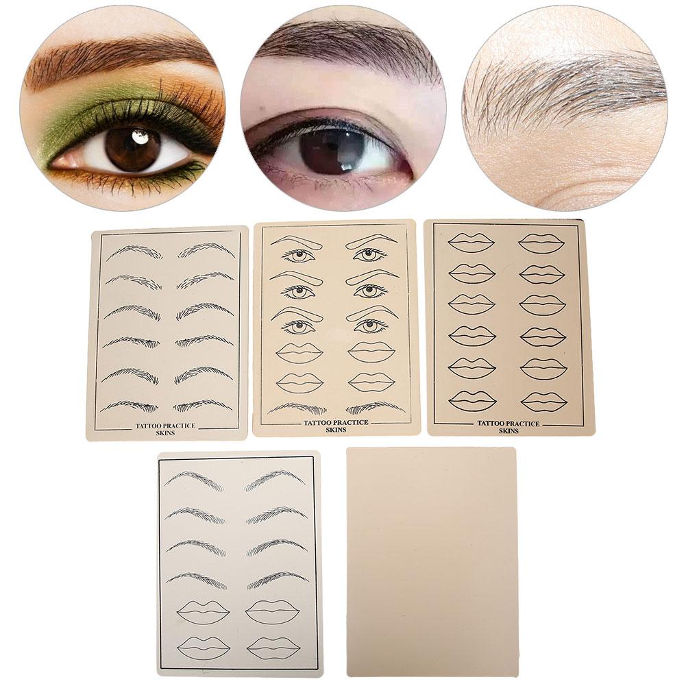 5 Stück Set Multifunktionale Microblading Übungshaut Weiche Haut Make-up Übung Silikonwerkzeuge