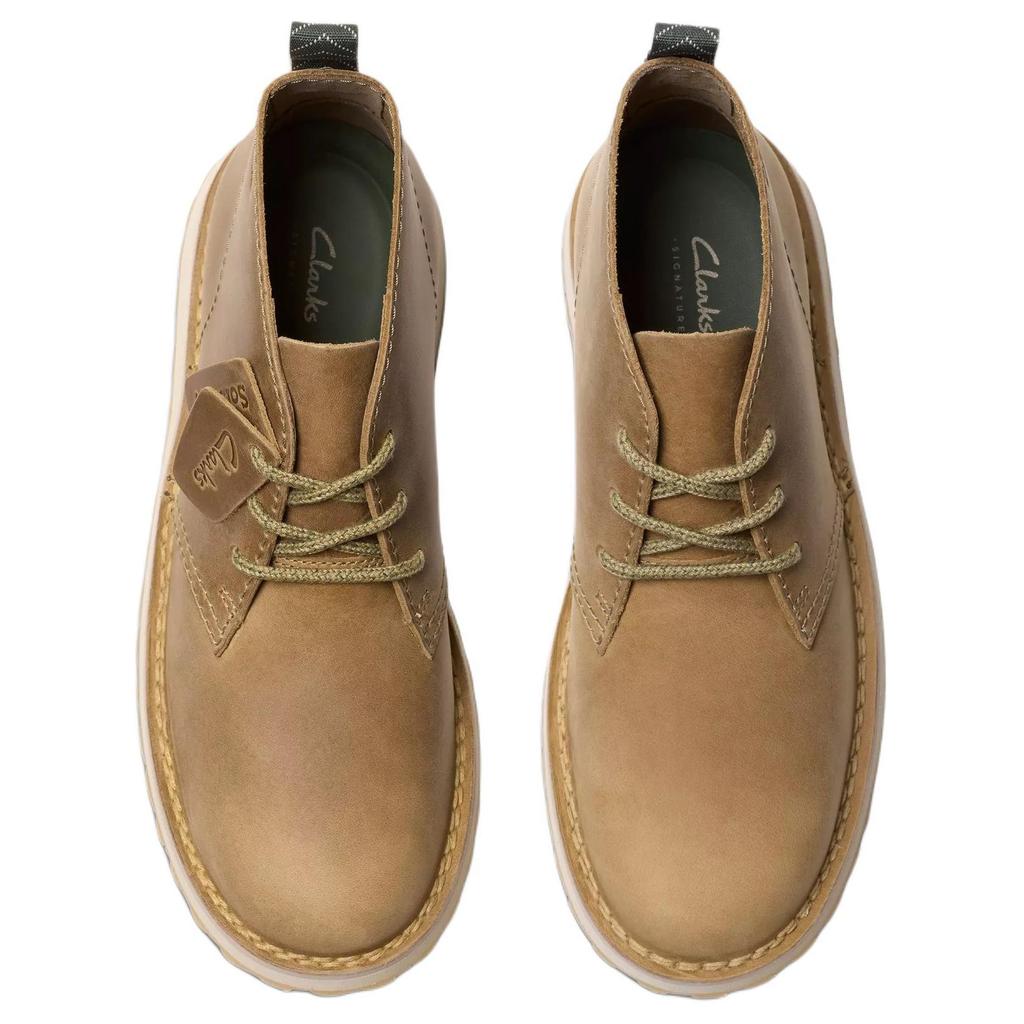 Clarks Leather Versatile Trendy Ankle Boots Men boots Dark-Sand 26178987