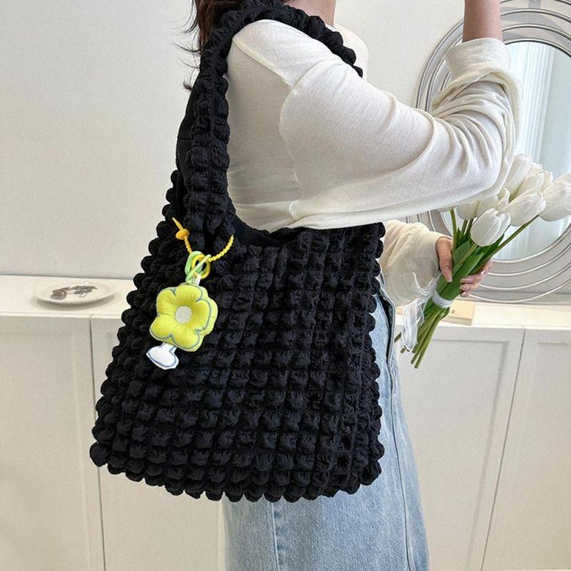Neue Frauen Mädchen Große Kapazität Schulter Taschen Weibliche Tragetaschen Unterarm Taschen Casual Shopping Handtaschen (Anhänger nicht im Lieferumfang enthalten)