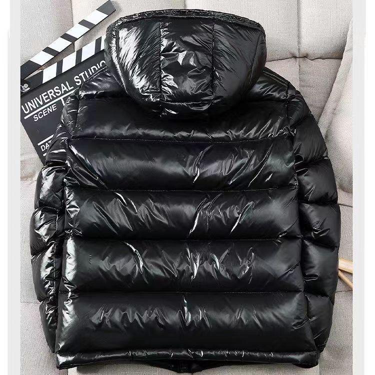 Winter Couple Shiny Hooded Puffer Jacket - Wash-Free, Thickened Down Outerwear for Men & Women