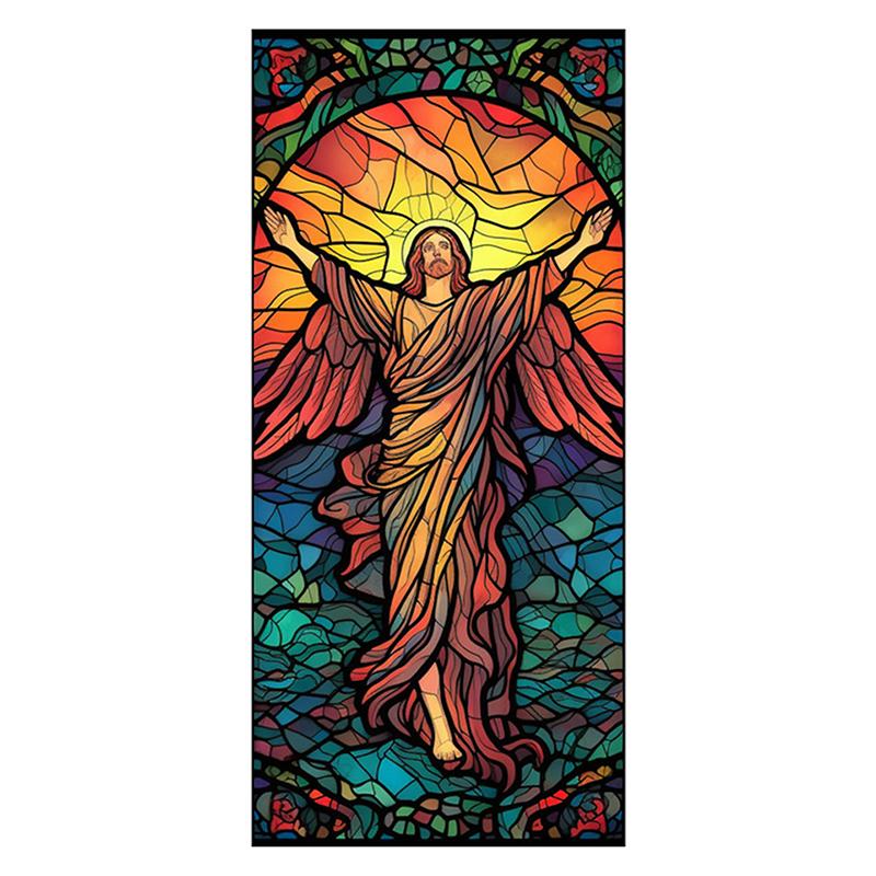 

45x100 см окрашенная цветная тропическая растительная пленка для окон и дверей ПВХ статическая адсорбционная стеклянная наклейка для домашнего декора съемная 45cmx100cm