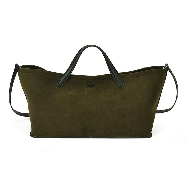 Autumn new shoulder women's bag matte suede simple large-capacity leisure travel tote bag