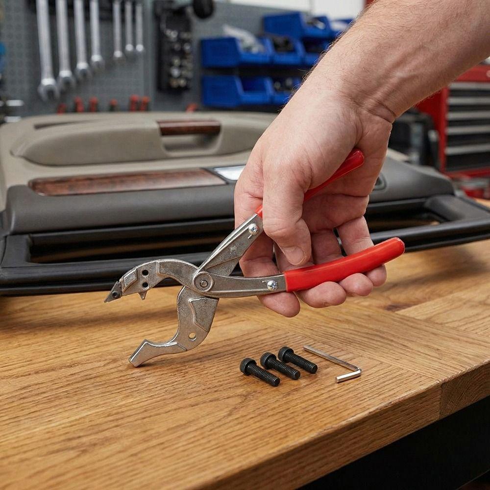 Anti-slip Car Door Lock Cylinder Pliers Durable Alloy Steel Car Lock Face Clamp Pliers 22.5 Cm Red