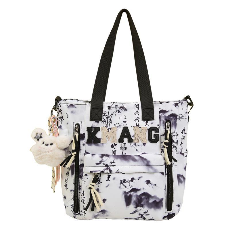 Chinese Ink Wash Backpack, Large Capacity for Students: Ideal for Girls, Boys, and College Use