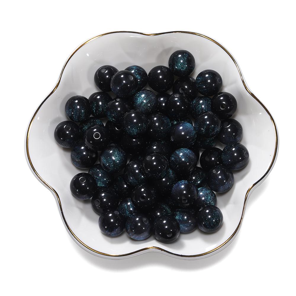 10pcs 8/12mm Colorful Resin Round Bead Shining Spacer Loose Beads for DIY Handmade Necklace Jewelry Making Accessories