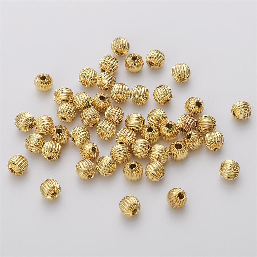 Copper Pumpkin Patterned Lantern Beads For DIY Jewelry Making Craft Accessories