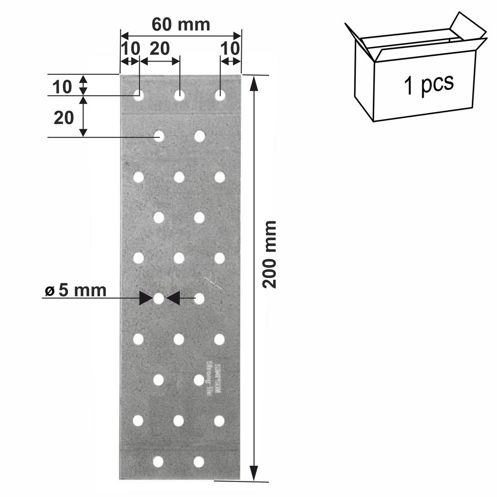 Perforated Plates NP20/60/200 60x200 X2mm (1)